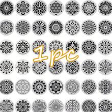 Mandala Hollow Stencil Template - Round Pattern, Suitable For Stone, Wall And Furniture Decoration, Stone Art Projects, DIY Crafts - Random Styles - View 8