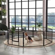 Luxe Parc Enclos Modulable Acier époxy Porte Verrouillable Pour Chiens, Lapins, Rongeurs, Petits Animaux, Intérieur Et Extérieur 80 X 60 Cm Noir - A - View 5