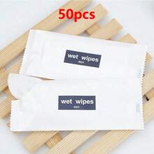 100/50/20/10pcs Pack Disposable Individually Wrapped Wet Wipes 14*5cm Sealed Small Pack Soft Nonwoven Fabric Blue/Red Label Suitable For Travel, Hotel - Multicolor - View 10