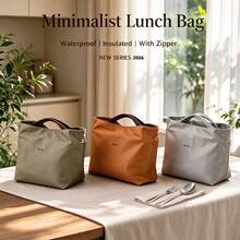 1pc Vertical Color Block Bento Bag, Multifunctional Portable Lunch Box, Drawstring Seal, Hand-Carry Or Shoulder-Carry, Reusable, Suitable For School, Work, Camping, Picnic And Other Occasions, Does Not Directly Contact Food - Multicolor - View 10