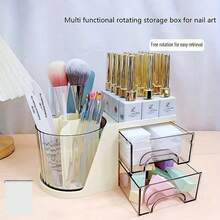 1pc New Nail Art Tool Storage Box, Multifunctional Rotating Storage Box, Easy To Use - Multicolor - View 7