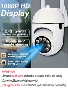 1pc HD Smart Indoor Security Camera, Pet Monitor Camera With 360° Panoramic View, Home Security Monitor, 2.4GHz Wi-Fi Camera, Two-Way Audio, Smart Motion Tracking, Infrared Night Vision, Indoor Monitoring Camera, Indoor Monitoring Device, Grandmother Camera, Christmas, Thanksgiving, New Year Gift - White - View 4