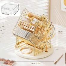 2/1pc Makeup Organizer Box + Flip Lid Small Box Set, Makeup Storage Organizer, Rotating Makeup Storage Rack With Perfume Holder, Multi-Layer Acrylic Makeup Storage Rack, Lipstick Holder, Brush Holder, Bedroom Decor Vanity Storage Rack, Room Decor - Multicolor - View 16