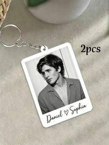 Customizable Personalized Photo Acrylic Keychain, Couples Keychain, Boyfriend/Husband Gift, Personalized Photo Keychain, Couples Gift, Valentine's Day Gift For Him, Customizable Keychain, Anniversary Gift, Customized Gift, Multifunctional, Decorative, Exquisite, Fashionable, Minimalist Style - Multicolor - View 11