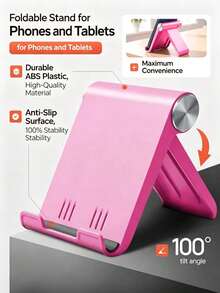 5pcs Foldable Portable Desktop Phone Stand, Premium ABS Material, Adjustable Angle, Lightweight Pocket-Sized, Compatible With All Smartphones And Tablets, Stable Anti-Slip, Space-Saving - Multicolor - View 9