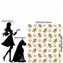 1件裝薑餅人雪花印花法蘭絨披毯，白色底色聖誕餅乾圖案，柔軟沙發假日裝飾毯 - 彩色 - 查看 11