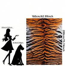 1PC Realistic Tiger Print Animal Fur Flannel Throw Blanket, Vintage Wild Personalized Living Room Sofa Decor Home Nap Air Conditioning Blanket - Multicolor - View 12