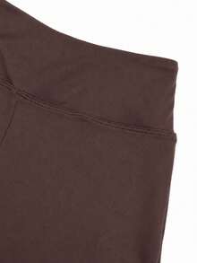 XYXYING Brown High Waist Wide Leg Yoga Pants Women V Back Seam Butt Lifting Tummy Control Loose Fit Flowy Pilates Gym Workout Lounge Pants - Coffee Brown - View 6