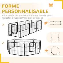 Luxe Parc Enclos Modulable Acier époxy Porte Verrouillable Pour Chiens, Lapins, Rongeurs, Petits Animaux, Intérieur Et Extérieur 80 X 60 Cm Noir - A - View 7