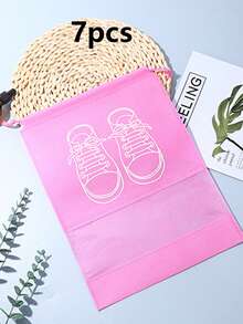 1/3/5/10/15pcs Travel Shoe Storage Bags, Waterproof Drawstring Shoe Bags, Neutral Cartoon Boots Shoe Boxes, Suitable For Travel, Vacation, Mailing, School - Multicolor - View 20
