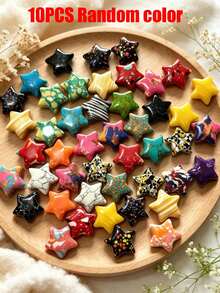 20/10/1pc Random Polished Star-Shaped Palm Stone, Natural Pocket Stone, Charming Star-Shaped Crystal, Multicolor Mini Star-Shaped Crystal, Perfect Gift, DIY Jewelry Decoration, Valentine's Day Gift, Graduation Gift - Star Design - View 7