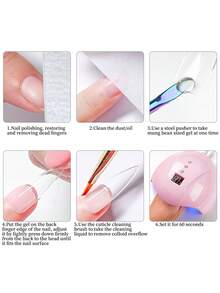 XEIJAYI 1件 10ml 固態美甲膠，適用於穿戴式美甲，UV/LED相容美甲黏合劑，適合沙龍與居家DIY美甲 - 無色 - 查看 11