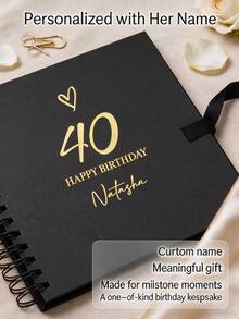 Personalized Heart-Shaped Scrapbook Photo Album Gift, Suitable For 16th, 18th, 21st, 30th, 40th, 50th, 60th, 70th Birthdays And Anniversaries, Aesthetic Style - Multicolor - View 12