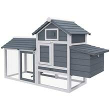 Pollaio Casetta Per Galline Ovaiole In Legno, 151.5x54x87cm, Grigio Scuro - A - View 4