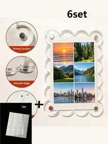 9/4/1pc Acrylic Magnetic Refrigerator Photo Frame 2.6 X 3.9 Inch Transparent Wavy Edge Acrylic Photo Frame Suitable For Mini And Wallet Size Photos Transparent Refrigerator Magnet Photo Display Stand Wallet Size Photo Frame Refrigerator Decoration - Multicolor - View 7