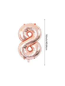 1pc 16 Inch Rose Gold Number Balloon, Numbers 0-9, Suitable For Birthday Decoration, Anniversary, Graduation Ceremony Decoration, New Year Decoration, Holiday Decoration - Rose Gold - View 15