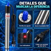Calentador Sumergible para Acuario de 500W con Termostato Ajustable de Acero Inoxidable y Termómetro Digital, Control de Temperatura para Peceras y Tanques de Peces - Albaricoque - Ver 10