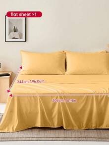 HONEYMOON 1pc Ultra Soft Solid Color Bed Sheet, Lightweight As A Cloud, Soft And Breathable, Suitable For Various Bed Sizes - Twin, Full, Queen, King. Machine Washable, Essential For Home And Student Dorms, Back To School Season Must-Have, Yellow - Buff Yellow - View 11