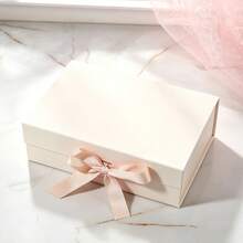 Personalized Gift Box With Lid, Customizable Name Magnetic Decorative Box - Ribbon Closure - Sturdy Cardboard Gift Box, Bridesmaid, Groomsman, Wedding Party, Magnetic Lid Storage Box, Wedding Celebration, Proposal Box, Aesthetic Home Decor - Multicolor - View 14