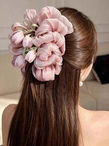 1pc Large Tulip Hair Clip, Suitable For Thick Hair, Daily Date Outfit Accessory - Pink - View 4