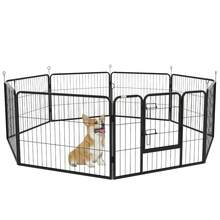 Luxe Parc Enclos Modulable Acier époxy Porte Verrouillable Pour Chiens, Lapins, Rongeurs, Petits Animaux, Intérieur Et Extérieur 80 X 60 Cm Noir - A - View 3