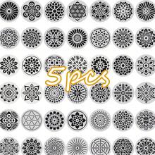 Mandala Hollow Stencil Template - Round Pattern, Suitable For Stone, Wall And Furniture Decoration, Stone Art Projects, DIY Crafts - Random Styles - View 7