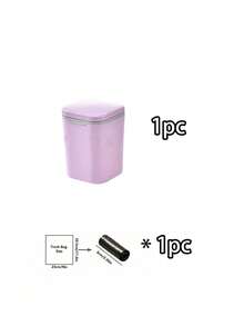 Minimalist Desktop Small Trash Can With Lid, Small Waste Basket, Desktop Trash Can, Creative Press-Type Waste Paper Basket, Suitable For Living Room, Office Cleaning And Storage, Can Be Used To Store Fruit Peels And Paper Scraps On Desktop, Suitable For Bathroom, Home Office Desk, Coffee Table, Office, Living Room, Study - Multicolor - View 9