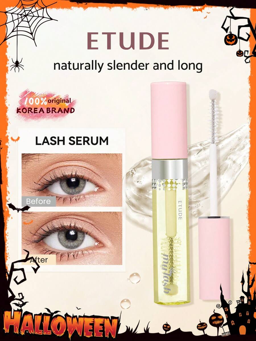 ETUDE My Eyelash Serum 睫毛滋養液，含生物素與泛醇，從根部滋養至睫毛尖端，讓睫毛更健康濃密，溫和不刺激配方，可作為睫毛底妝使用，韓美妝 Olive Young 精選，9g/0.31oz