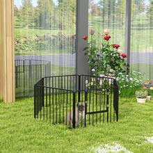 Recinto Per Cani A 6 Pannelli Modulabili Da Interno Ed Esterno, In Acciaio, 164x83x60 Cm, Nero - A - View 5