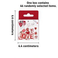 1 hộp 46 miếng nhãn dán Love Not Alone Series, nhãn dán phong cách Ins trang trí sổ planner, nhật ký, album ảnh DIY - Đỏ - Xem 7