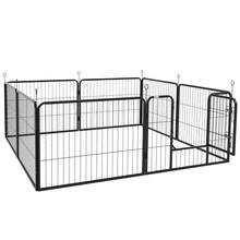 Luxe Parc Enclos Modulable Acier époxy Porte Verrouillable Pour Chiens, Lapins, Rongeurs, Petits Animaux, Intérieur Et Extérieur 80 X 60 Cm Noir - A - View 12