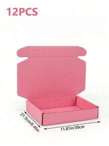 12pcs/6pcs/1pc - Pink Bulk Shipping Boxes With Lock, Mailing Gift Boxes For Small Businesses, Medium Cardboard Gift Boxes For Shipping Presents - Gift Packaging - Small Gift Packaging,Suitable For Adults - Multicolor - View 14