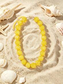 1pc European & American Bohemian Geometric Beaded Exaggerated Mixed Color Beaded Necklace For Women, Summer Beach Vacation - Beaded Necklace - View 18