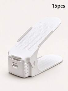 Estantería de zapatos de doble capa con altura ajustable, caja de almacenamiento, organizador de armario para entrada, pasillo, sala de estar, dormitorio, baño, unidad de estantería compacta apilable que ahorra espacio, soporte de exhibición - Multicolor - Ver 16