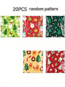 Christmas Self-Adhesive Gift Bags, Self-Sealing Pouches, Printed With Santa Claus, Christmas Tree, Snowman And Other Patterns, Mixed Colors, Exquisite Design, Rich Christmas Atmosphere, Suitable For Christmas Parties - Multiple Styles - View 12