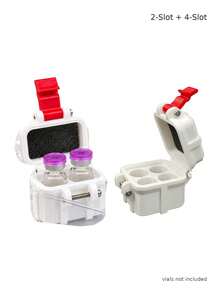 2/4 Slot 3ml Dual Vial Storage Box, Compact Protective Case With Cushioned Lining And Secure Flip Lid Lock, Suitable For Refrigerator, Home And Travel Storage - Multicolor - View 12