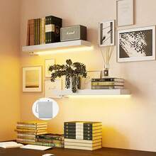 LQHZMYY 1pc Floating Shelf COB Light Strip (Shelf Not Included), Dual Color Temperature Optional, Power Box Powered (Battery Not Included), Soft Lighting, Ambient Light Strip, Suitable For Library, Kitchen, Bedroom And Office - Multicolor - View 2