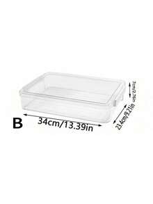 1 Pc A4 Clear File Box With Handle, PET Plastic Storage Box, ID Card Holder, Portable Stackable Storage Container For Papers, Magazines, Photos And Documents, Transparent Box Organizer Suitable For Home, Office And School - Clear - View 10