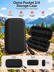 Osmo Pocket 3/4 Portable Storage Bag, Pink Hard Shell Vlogging Storage Bag With Wrist Strap And Carabiner, Waterproof Surface Travel Accessory Set - View 12