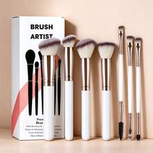 3/4/7pcs Professional Makeup Brush Set, Soft Synthetic Bristles, Foundation, Powder, Blush, Concealer, Eyeshadow, Eyebrow Brushes, Full Face And Eye Makeup Tools, Includes Gift Box, Suitable For Daily Makeup And Travel, Ideal Gift For Girls And Women - Multicolor - View 9