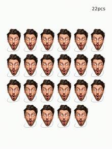 1/3/5/8/10/12/15/20/25/30pcs Personalized Photo Masks, Birthday Party Decor, Wedding Headpiece, Custom Face Cutout Party Decoration Accessories, Upload Photo, Wedding, Friends, Relatives, Party Favors, Popular Party Props, Eye Holes Need DIY Cutting - Multicolor - View 21