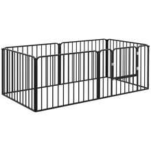 Recinto Per Cani A 6 Pannelli Modulabili Da Interno Ed Esterno, In Acciaio, 164x83x60 Cm, Nero - A - View 4