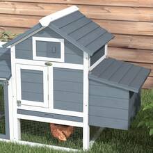 Pollaio Casetta Per Galline Ovaiole In Legno, 151.5x54x87cm, Grigio Scuro - A - View 11