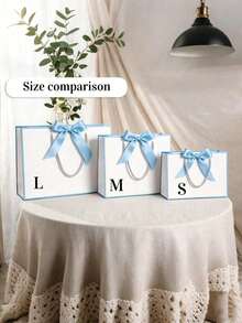 1pc Customized Wedding Gift Bag, Personalized Bridesmaid Gift Box, Bride Shower Gift Bag, Customized Birthday Gift Bag, Wedding Gift Bag, Bridesmaid Gift Bag, Engagement Gift Bag, Party Gift Bag, Drawstring Gift Bag, Graduation Gift Bag, Letter Embroidery - Multicolor - View 10