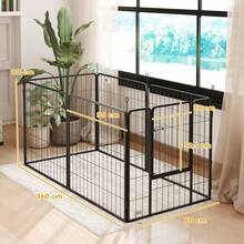 Parc Pour Chien, Enclos Chien 6 Panneaux Modulable Et Pliable, Portable En Acier Avec Porte 80 X 80 Gris - A - View 6