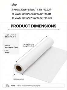 Iron-On Interlining, White Non-Woven Fusible Interlining Roll - Double-Sided Ironing Stable Interlining, For Sewing, Quilting, Sewing Supplies, Crafts, Clothing, Bags, Home Decor - A - View 12