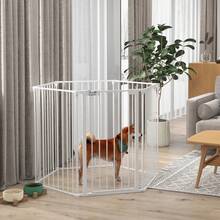 حاجز الجراء، تصميم معياري، قابل للطي، إطار فولاذي، للاستخدام الداخلي، أبيض، 90 * 123 * 102 سم - A - مشاهدة 5