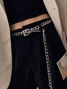 1pc Silver Women's Waist Chain, Suitable For Daily Wear - Silver - View 6