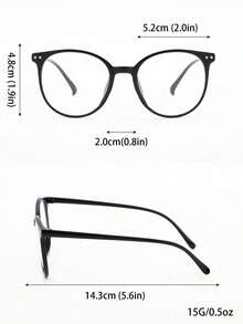 1 Pair Women's Round Frame Glasses, With Rivets, Black Frame, Made Of PC Material, Y2K Style, Phone Accessory, Women's Glasses, Transparent Glasses, Suitable For Daily Wear, Applicable For School, Gaming, Party And Campus Life - Clear - View 6