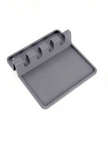 1pc Drip Pad, Suitable For Various Tableware, Heat-Resistant Spoon Rest And Stove Spoon Holder, Long Handle Spoon Tongs Kitchen Utensil Rack, Kitchen Silicone Utensil Holder - Multicolor - View 7